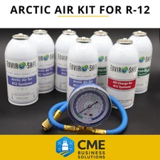 Envirosafe Arctic Air for R12, Auto AC Refrigerant Proseal & Oil & Brass Gauge