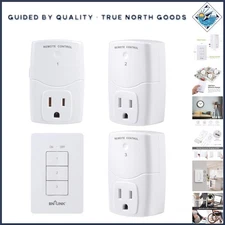 Elegant 3-Outlet Wireless Remote Power Switch for Home Appliances, Plug-In Style