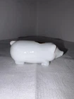 Westmoreland Vintage Milk Glass Pig Figurine White with Pink, 3"
