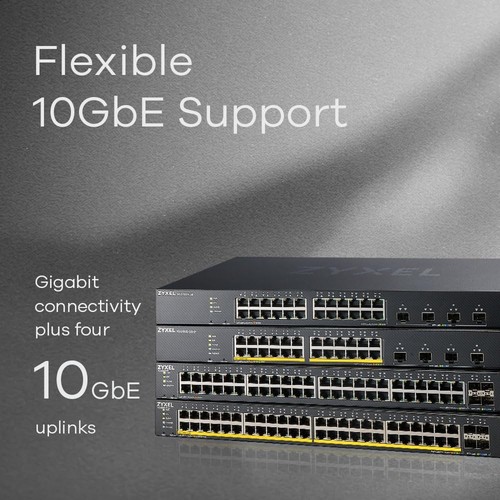 Zyxel Nebula 24-Port Gigabit Ethernet Smart Managed PoE+ Switch with 375 Watt Bu - 第 2/7 張圖片