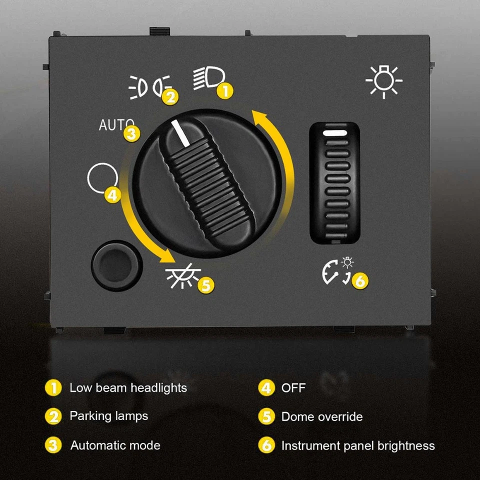 Interruptor de faros para Chevrolet Silverado 2500 1500 3500 GMC Sierra Yukon 2003-06 Foto 4 de 4