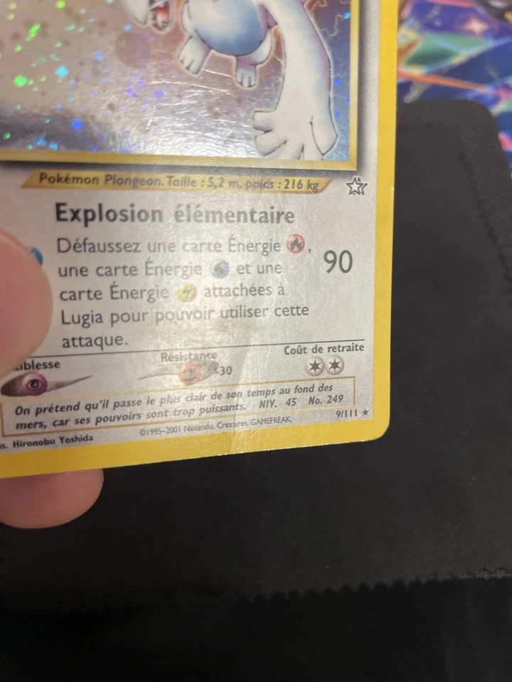 Lugia 9/111 Holographic DMG Condition - Pokemon Neo Genesis FRENCH! (See Pics!) - Image 4 of 4