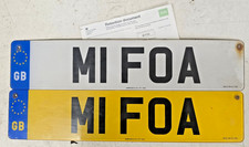 M1 FOA Private registration plate on a retention certificate (v778)