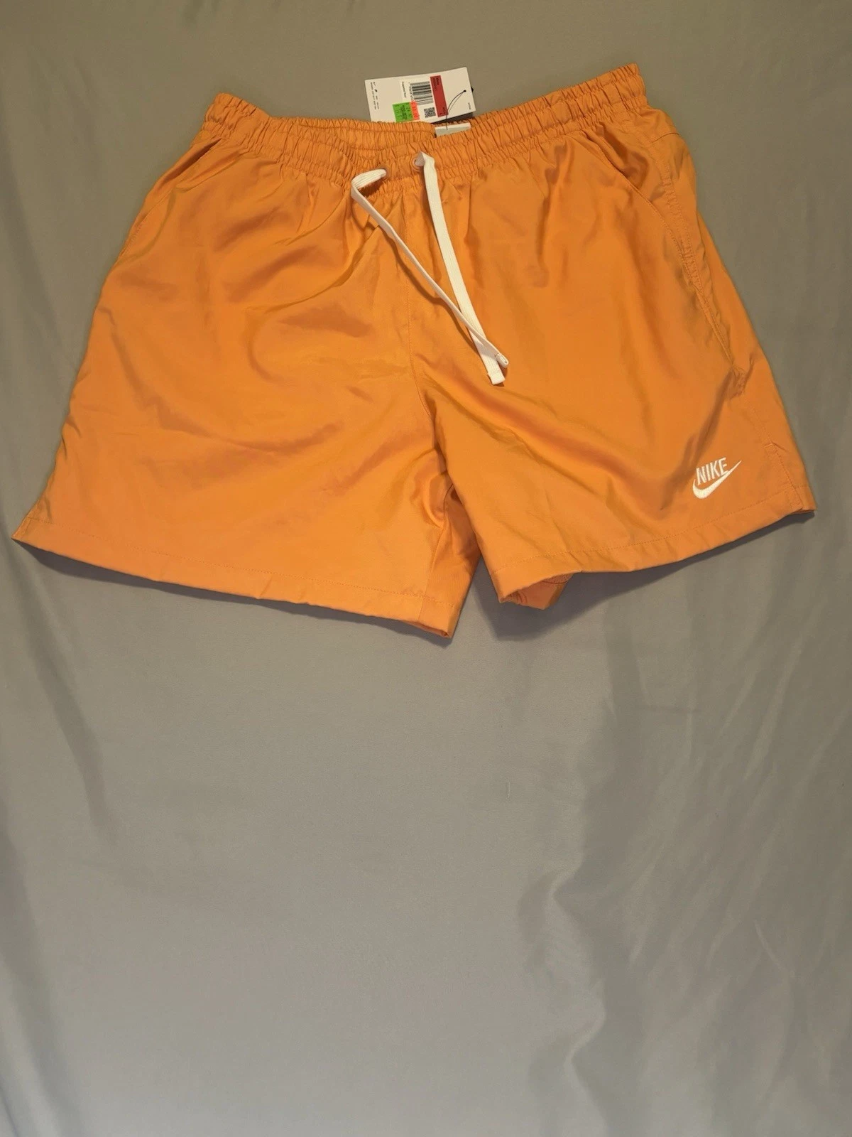 New Men Nike Club Essentials Woven Flow Shorts SZ Large Ember Glow AR2382-871