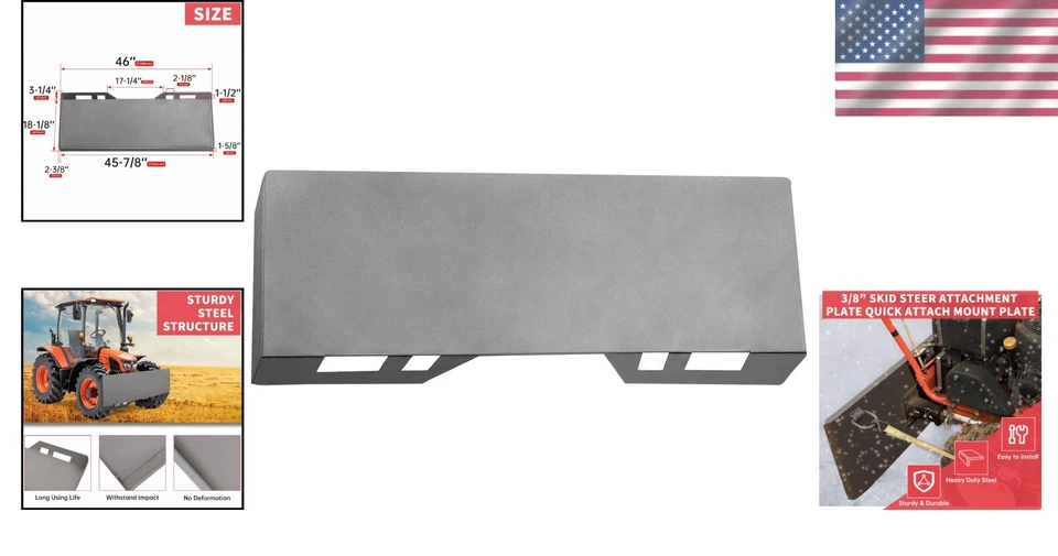 Durable Quick Attach Mount Plate Bobcat Kubota - Image 2 of 4