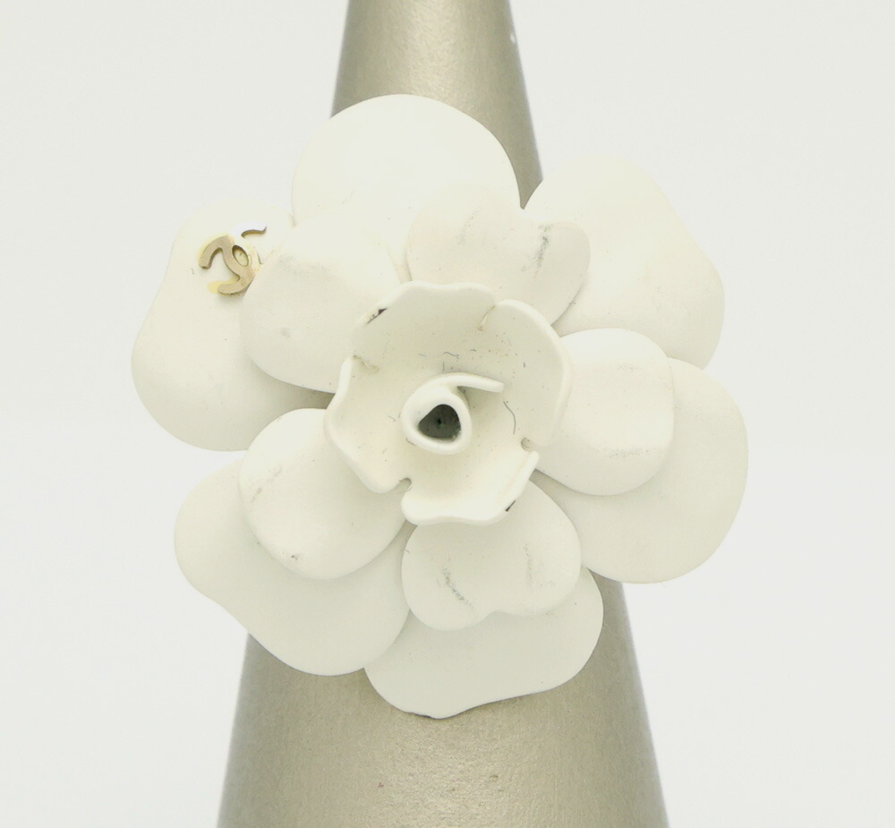 CAMELLIA パールリング CHANEL Camellia Ring White Flower CC Logo Size JP12.5 US6.25 Gold