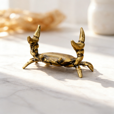 #ad Handmade Brass Crab Pen Holder Nautical Coastal Desk Accessory Home Decor Gift $13.50