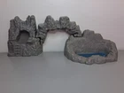 Marx 1970s 3-pc Mountain Terrain Prehistoric Dinosaur Play Set Vintage