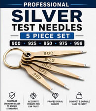 JSP Silver Test Needle Set of 5 .999 .975 .950 .925 .900 Premium 5-Grade Tester