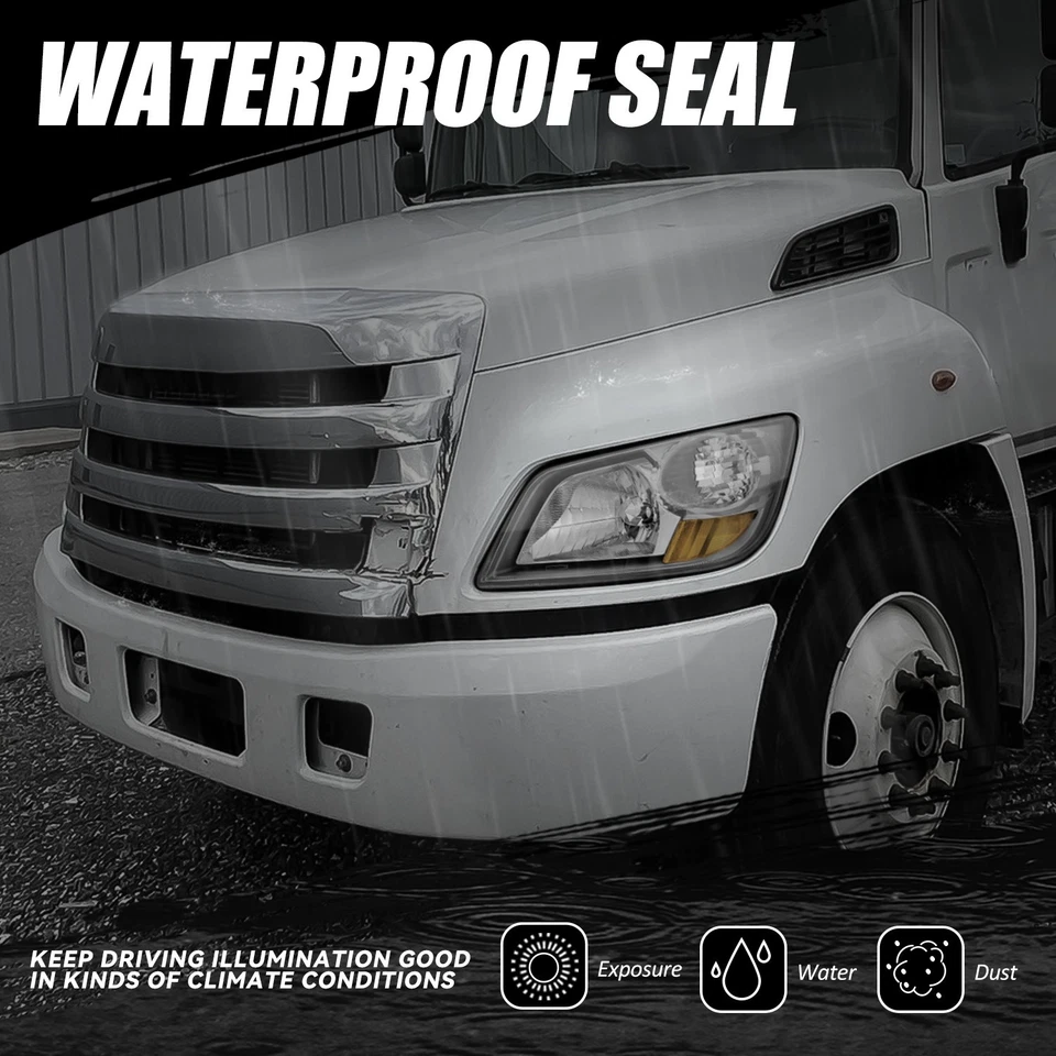 Хромированная желтая левая фара в сборе для Hino 268 338 06-19 - Изображение 4 из 4