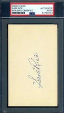 Sam Rice PSA DNA Coa Signed 3x5 Index Card Autograph