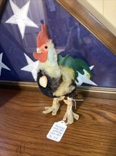 Steiff Vintage Stuffed Rooster Metal Legs 1959-1964