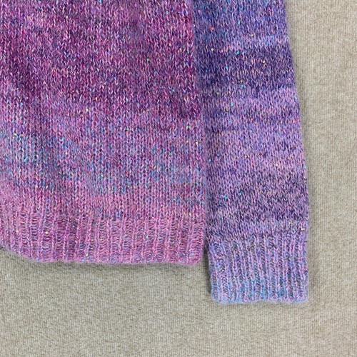 NEW! Dannijo Sweater L Womens Purple Cardigan Chunky Knit Sequin Rhinestone - Picture 3 of 11