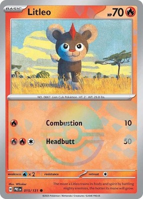 Pokemon Litleo Pokeball Prismatic Evolutions  015/131 ENG NM 