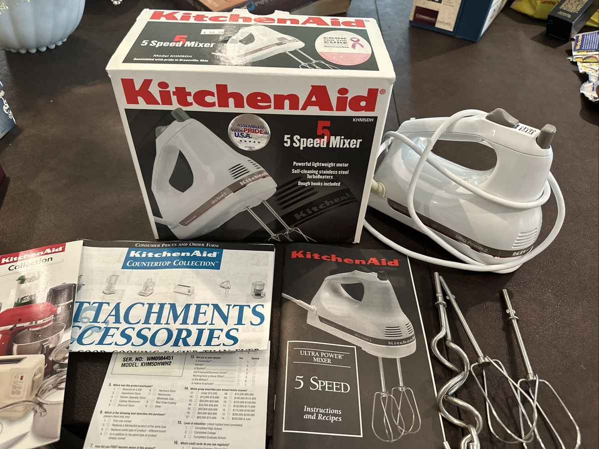 KitchenAid White 5-Speed Electric Hand Mixer + Reviews