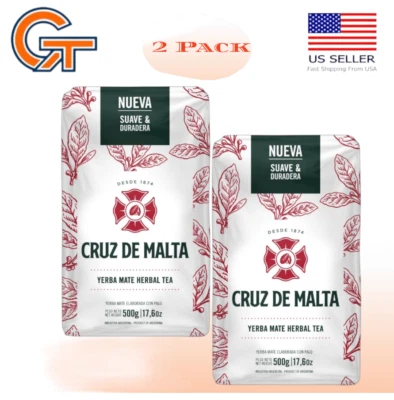 Cruz de Malta Yerba Mate - 2 x 1.1 Lb Bags (2.2 Lb Total) - Free USA Shipping