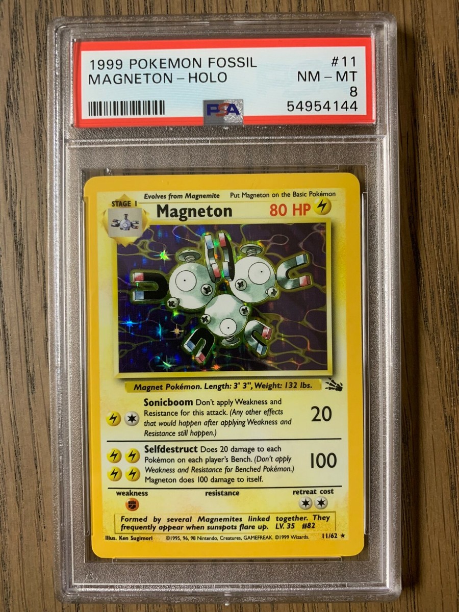 PSA 8 - Pokemon MAGNETON - Fossil Holo Rare - 11/62 | eBay