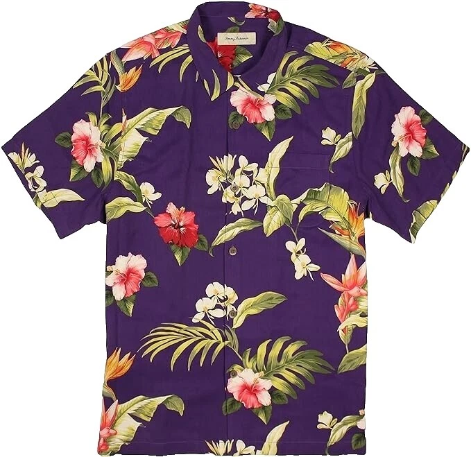 Tommy Bahama Regular Size L Silk Casual Button-Down Shirts for Men