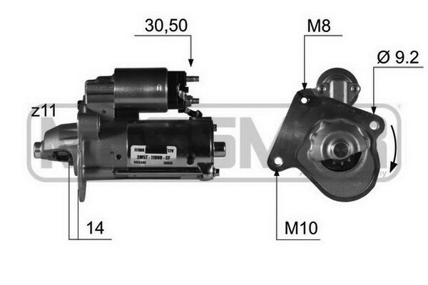 ERA Anlasser Starter 1.2Kw FüR Ford Focus C-Max III Turnier Mazda 5 3-image