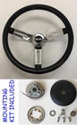 Impala Chevelle Camaro Nova Black Chrome Spokes Steering Wheel 13 1/2" SS Cap