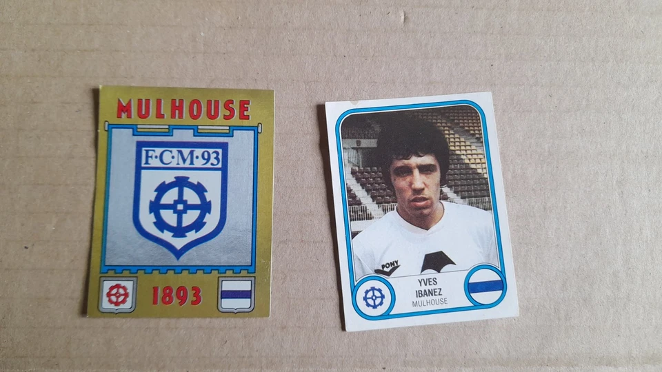 2 stickers PANINI FOOTBAL 83, YVES IBANEZ + MULHOUSE 1893, N° 181 + 196 - Photo 1/2