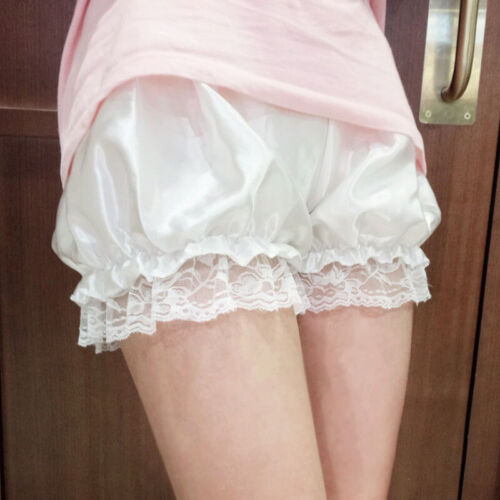 Women Vintage Bloomers Elastic Waist Lace Hem Loose Pumpkin,Security Shorts \ - Picture 7 of 21