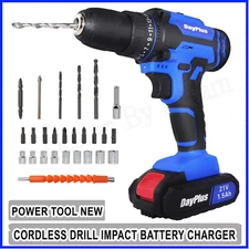 21-Volt drill 2 Speed Electric Cordless Drill / Driver with Bits Set & Battery