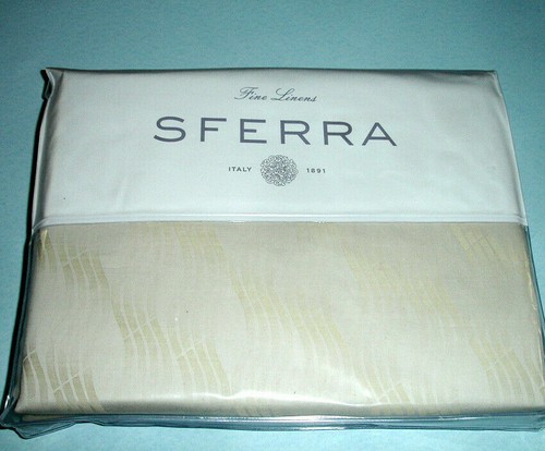 SFERRA VISSIO KING DUVET COVER 2 SHAMS SOVILLA GOLD EMBROIDERY 2 CASES CHAMPAGNE - Picture 4 of 9
