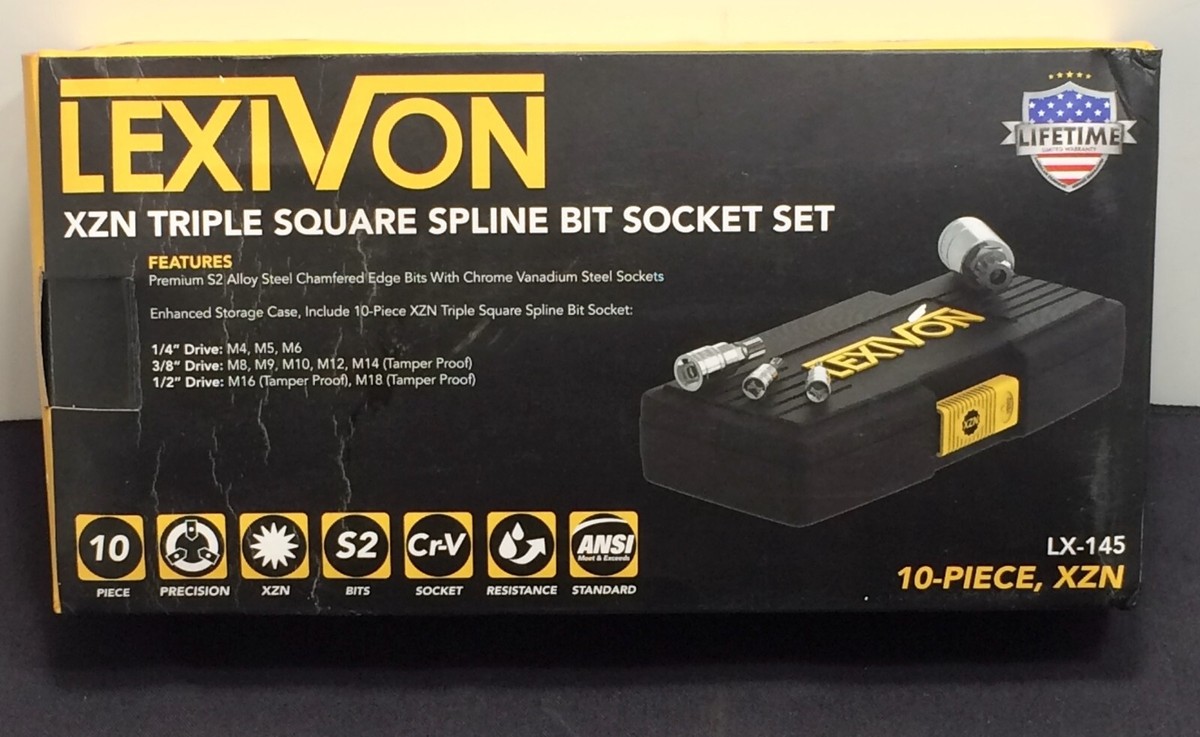 onionn様 XZN Triple Square Spline Bit Socket Set, Premium S2 Alloy