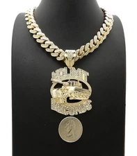 No Limit Records Pendant 12mm 18",20",24" Stone Filled Chain Necklace RC3913