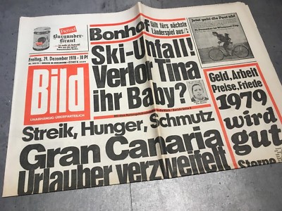 BILDzeitung 29.12.1978 Dezember Bonhof  Geschenk 40. 41. 42. Geburtstag