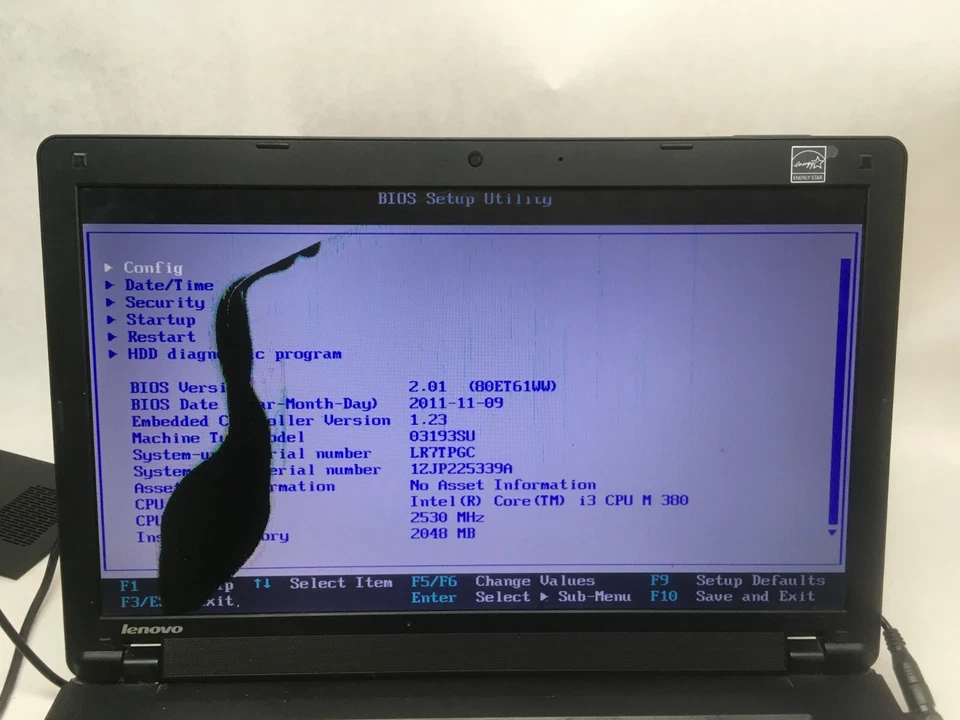 ThinkPad Edge Type 0319-3SU Core i3 Laptop for Parts No Keyboard Broken LCD JR - Image 2 of 4