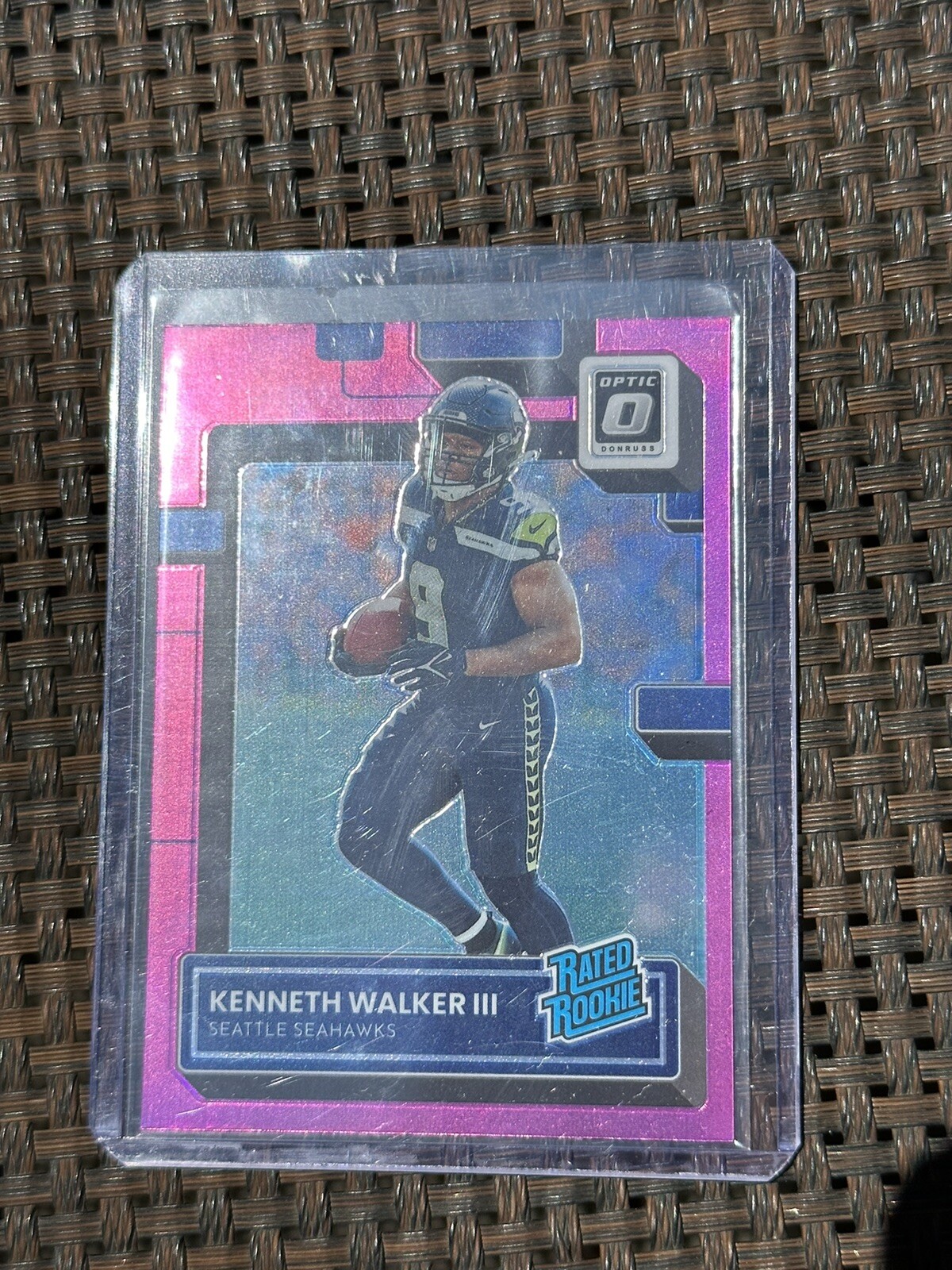 Kenneth Walker III 2022 Optic Rated Rookie Pink Prizm RC #218 Seahawks