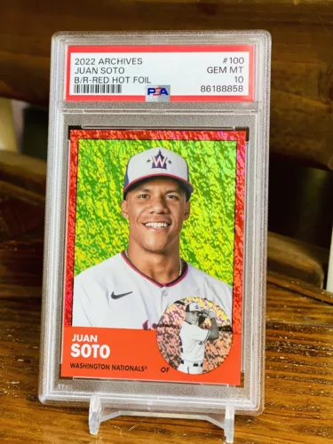 Juan Soto Red Hot Foil /50 PSA 10 Short Print Variation POP 2 2022 Archives 🔥
