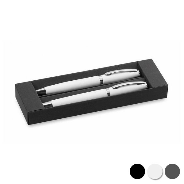 Stylos bleu jumbo en aluminium gris mat lot de 2 pour ecriture fluide