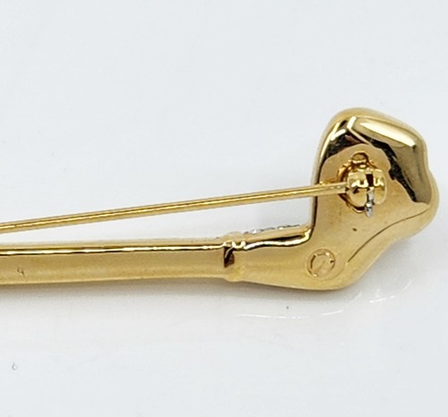 SWAROVSKI SWAN Signed RHINESTONE CRYSTAL & ENAMEL FAUX PEARL GOLF BROOCH ~ 3.5" - Picture 2 of 13
