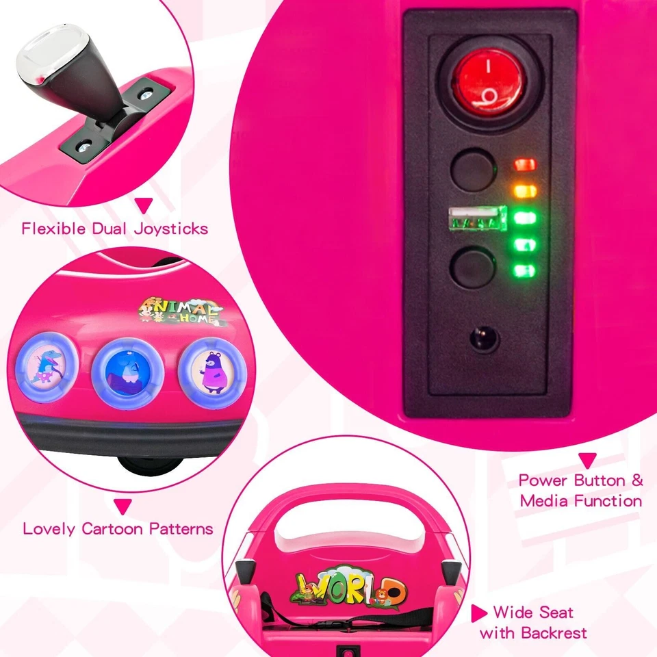 COSTWAY 12V Electric Ride On Bumper Car Kids 360° Swivel 12V Ride On Toy - Image 4 of 4