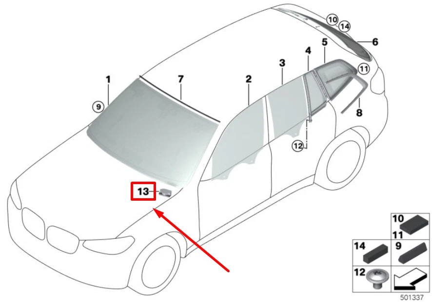BMW X3 G01 Fahrgestellnummer Halter 51487442183 7442183 NEU  