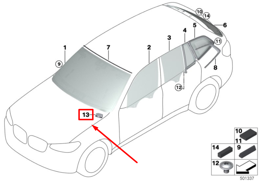BMW X3 G01 Fahrgestellnummer Halter 51487442183 7442183 NEU  