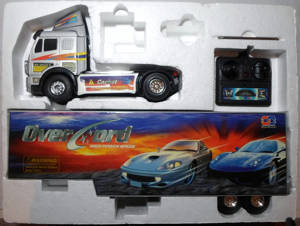 VTG 90's OVERLORD TRUCK WITH TRAILER 25'' 6WD 27Mhz R/C MIP NEW BUT NEEDS REPAIR - Image 2 of 4