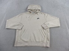 Nike Hoodie Mens Large Beige Speckled Club Fleece Sweatshirt Pullover Sweater