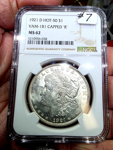 1921-D $1 MORGAN DOLLAR HOT 50 VAM 1B1 Capped "R" NGC MS62 👀SEE THE VIDEO! 👀