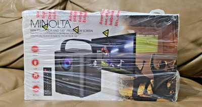 Minolta MN674 Portable Mini Projector HD Bundle Pack With 100'' Screen Remote New