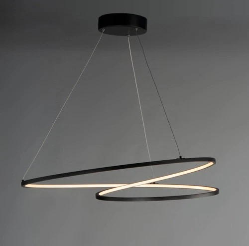 ET2 Cycle 24 1/2" Wide Black LED Geometric Ring Pendant Light - Picture 3 of 10