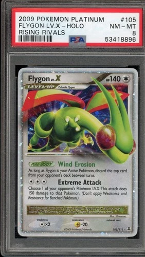 Pokemon Flygon LV.X Holo Rising Rivals 105/111 PSA 8