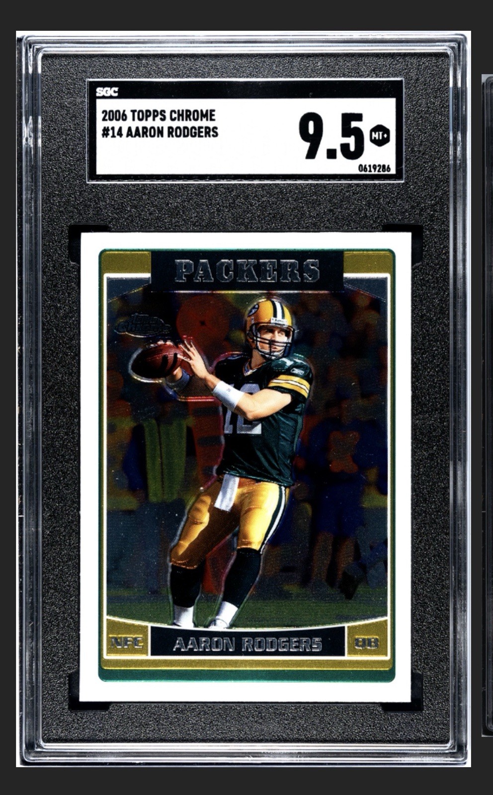 2006 Topps Chrome #14 Aaron Rodgers 2nd Year FHOF Packers SGC 9.5 MT+