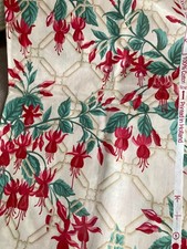 Laura Ashley new fuchsia cotton sateen chintz fabric piece 60cm 80s vintage