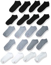 Hanes boys Super Value 20-pair No Show fashion Large, - Assorted