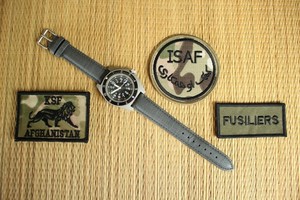 SANITIZED BRITISH MTP 24 HR SUBDUED MILITARY COMBAT QTZ WATCH + BOX & PATCH SET
