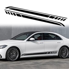 Sports Racing Strip Stickers for Car Body Door Side Stripe Graphic Vinyl Black